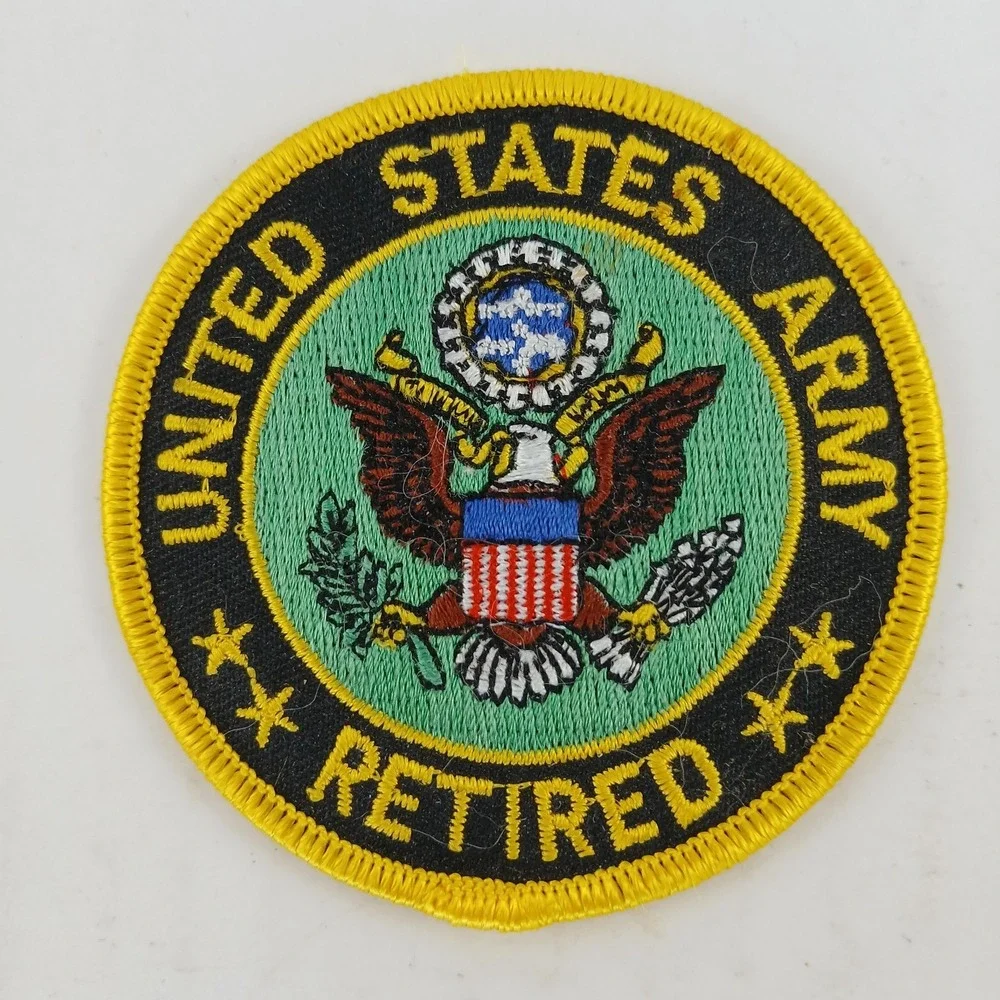 US Army Retired Patch Korean War Veteran Embroidered USA Military Hat Cap Jacket